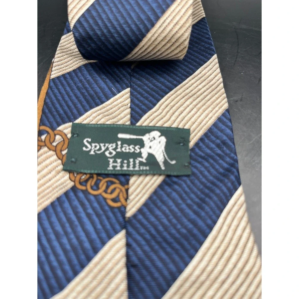 Spyglass Hill Golf‎ Theme Silk Necktie Stripe Golf Clubs Golf Balls 59